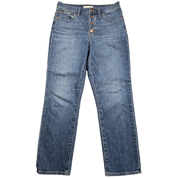 Madewell Denim - Madewell The Perfect Vintage Jeans Womens 27 Blue High Rise Straight Button Fly